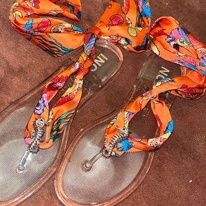 INC sea horse wrap sandals